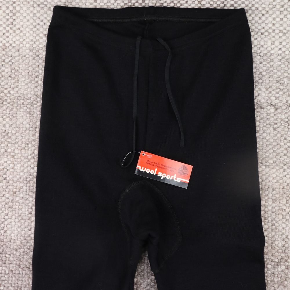 Performance Cycling Tights Men L Black NEW Wool Superwash USA Padded Ankle Zip